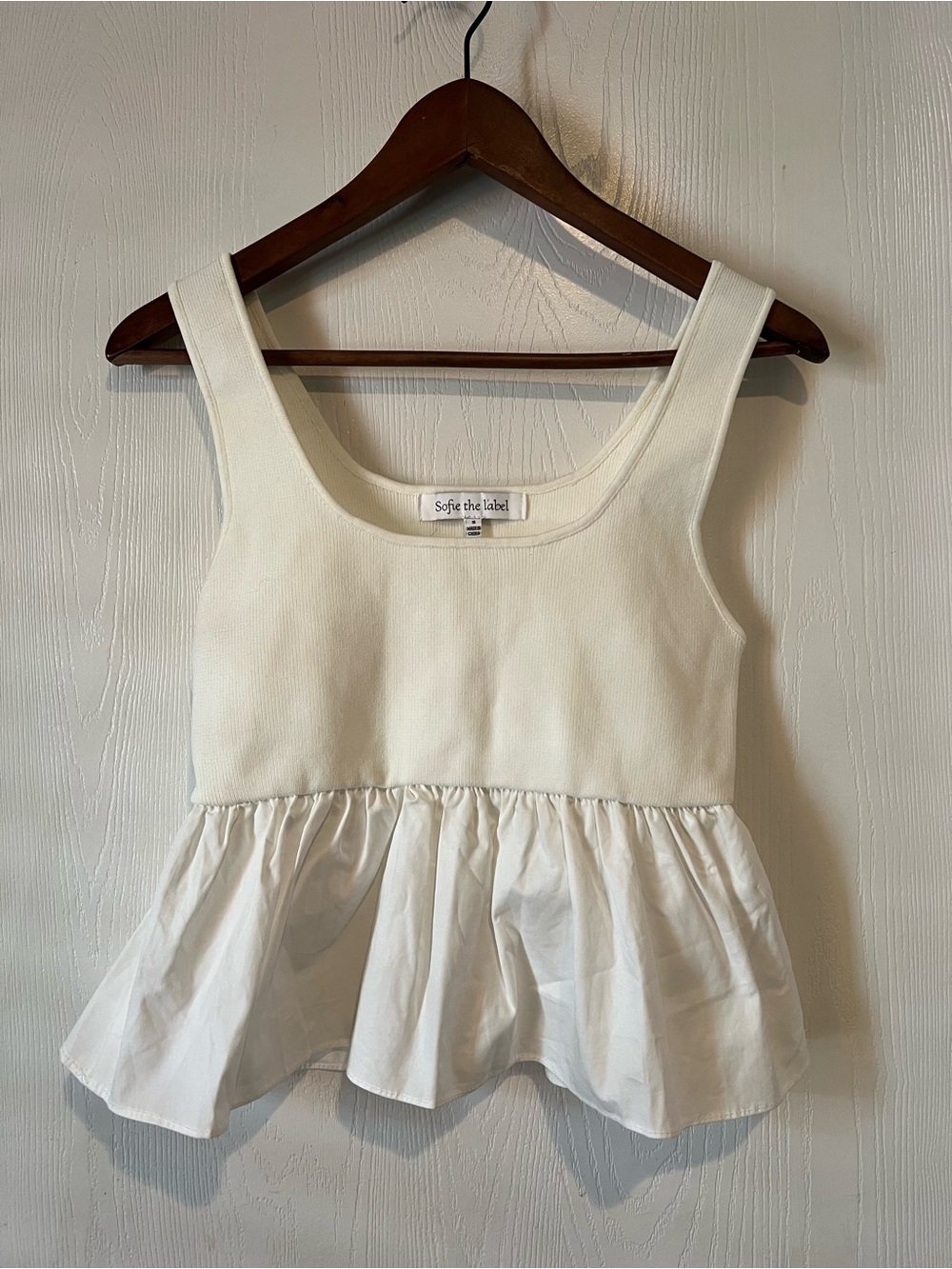 Sophie the Label White Ribbed Tank Top Women Sz Small